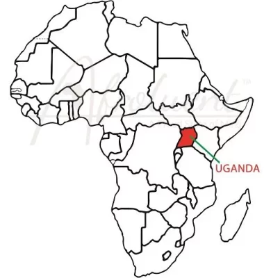 Uganda country overview location on the African map