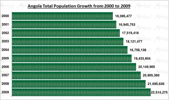 Angola Population Growth in the 2000s Chart