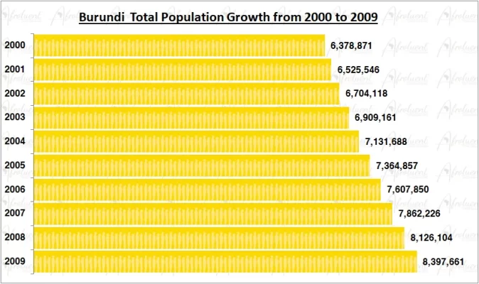 Burundi Population Growth in the 2000s Chart