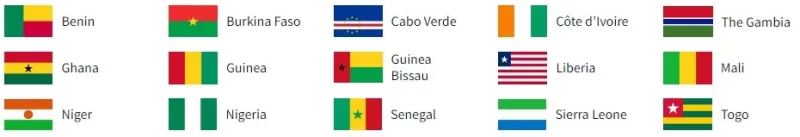 ECOWAS 15 Member States Flag