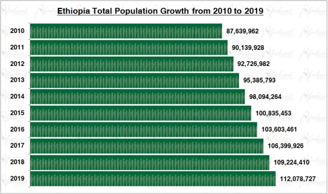 Ethiopia Population Growth in the 2010s Chart