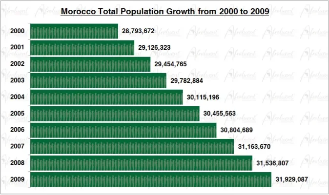 Morocco Population Growth in the 2000s Chart