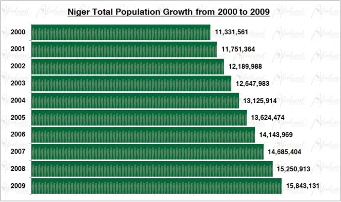 Niger Population Growth in the 2000s Chart
