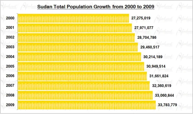 Sudan Population Growth in the 2000s Chart
