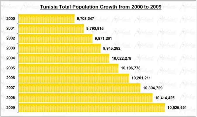 Tunisia Population Growth in the 2000s Chart
