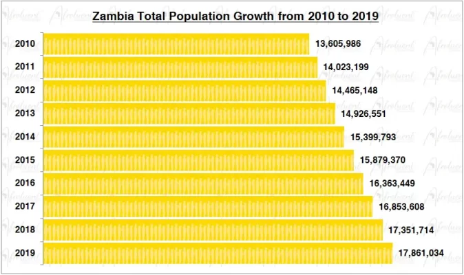 Zambia Population Growth in the 2010s Chart