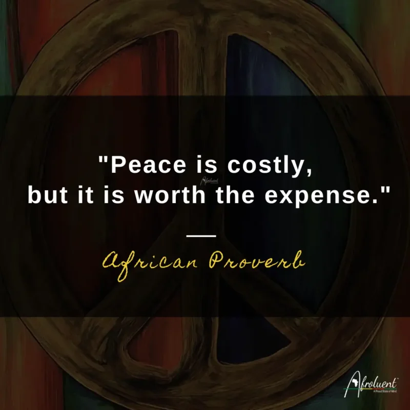 Peace is costly but it is worth the expense