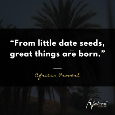 "From little date seeds, great things are born.” African proverb and quote.