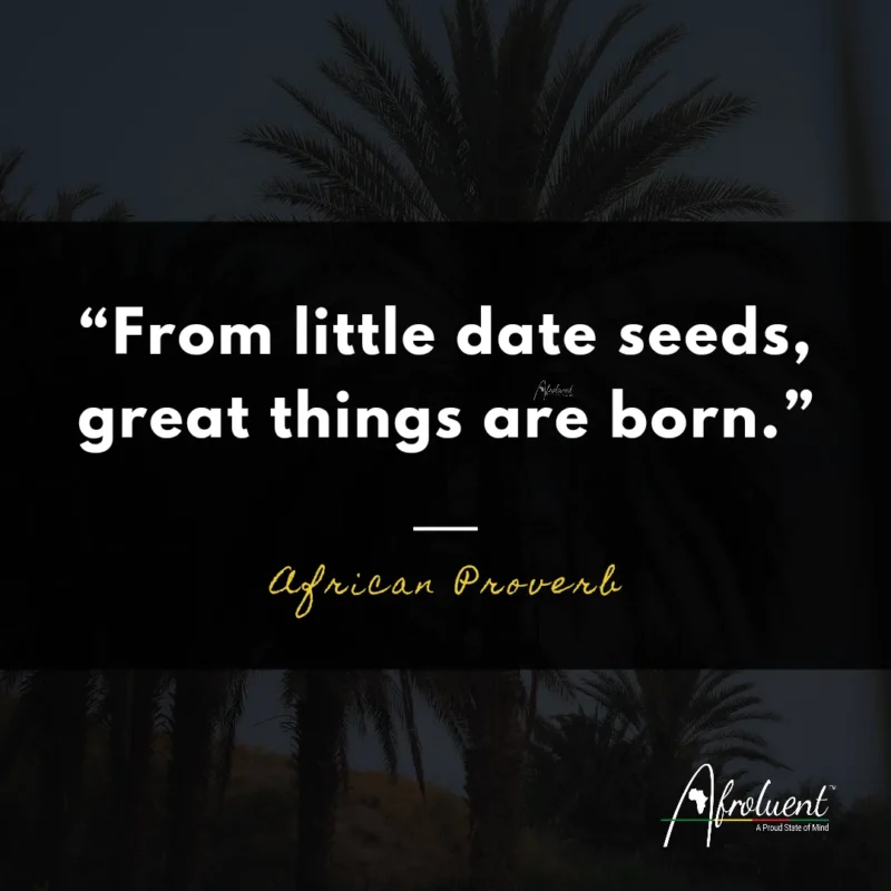 "From little date seeds, great things are born.” African proverb and quote.