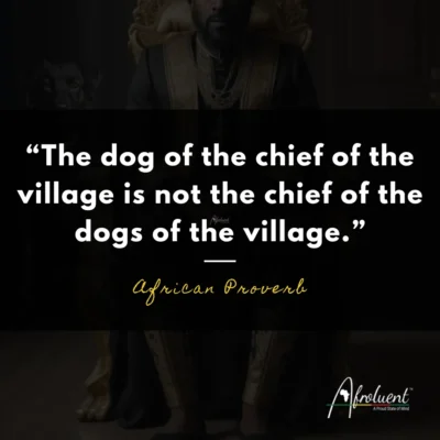 "The dog of the chief of the village is not the chief of the dogs of the village.” African proverb and quote.